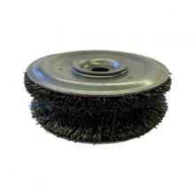 Felton Brushes M12430CUST - Grooved 4" MAJOR Wheel 1 1/4" BF .014 CR STEEL 1-1/8" AH