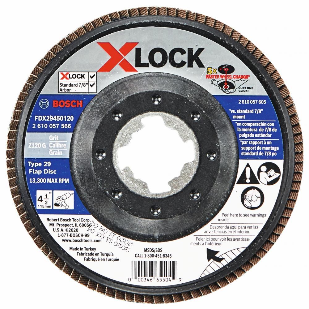 4-1/2 In. X-LOCK 120 Grit Flap Disc<span class=' ItemWarning' style='display:block;'>Item is usually in stock, but we&#39;ll be in touch if there&#39;s a problem<br /></span>