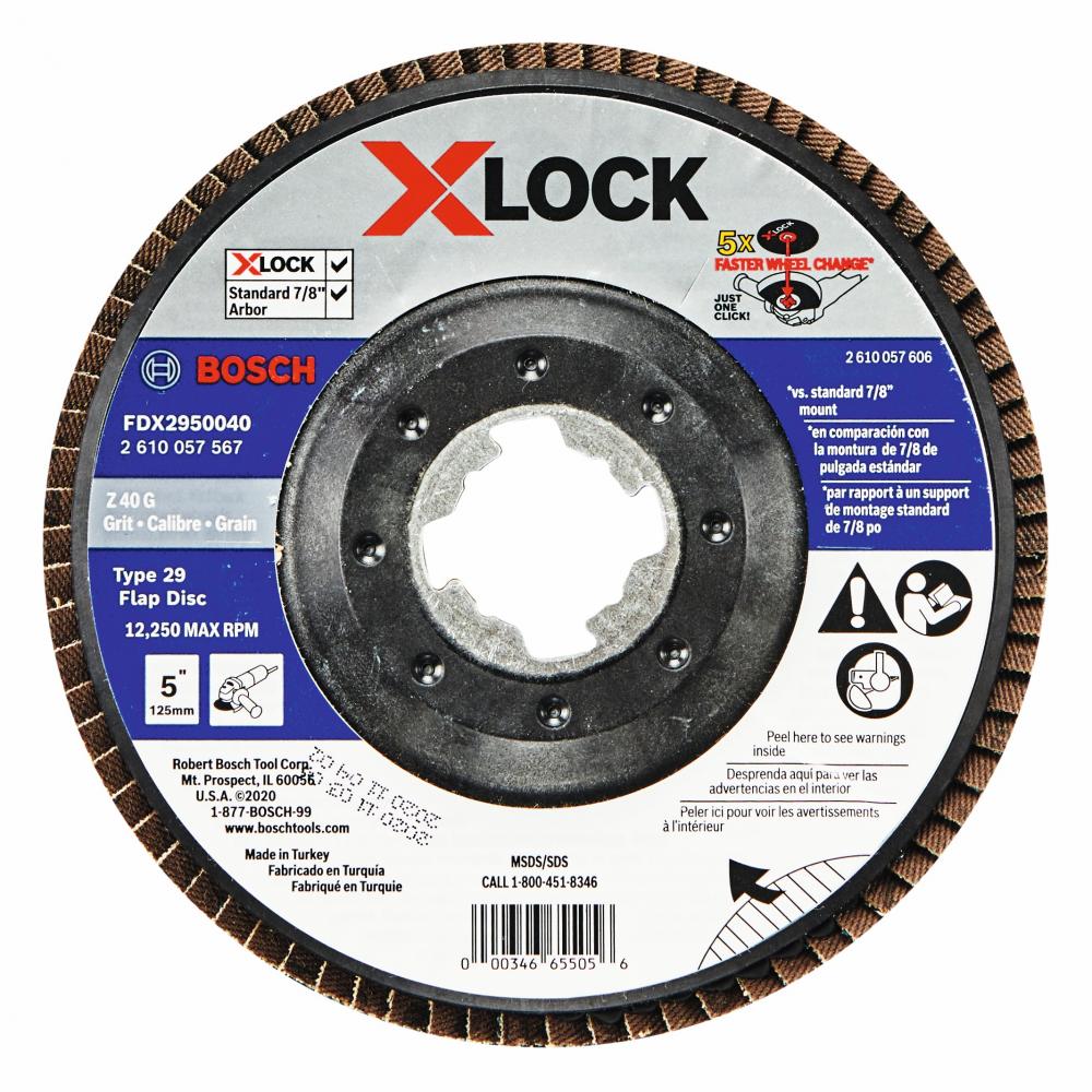 5 In. X-LOCK 40 Grit Flap Disc<span class=' ItemWarning' style='display:block;'>Item is usually in stock, but we&#39;ll be in touch if there&#39;s a problem<br /></span>