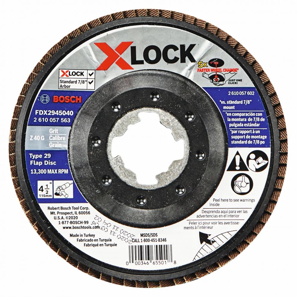 4-1/2&#34; X-LOCK Arbor Type 29 40 Grit Flap Disc<span class=' ItemWarning' style='display:block;'>Item is usually in stock, but we&#39;ll be in touch if there&#39;s a problem<br /></span>