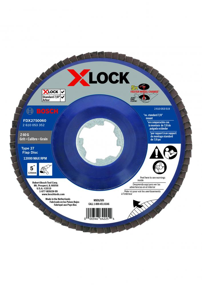 5&#34; X-LOCK Arbor Type 27 60 Grit Flap Disc<span class=' ItemWarning' style='display:block;'>Item is usually in stock, but we&#39;ll be in touch if there&#39;s a problem<br /></span>