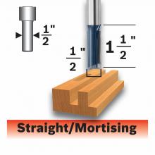 Bosch 85242MC - 1/2" x 1-1/2" Carbide-Tipped Double-Flute Straight Router Bit