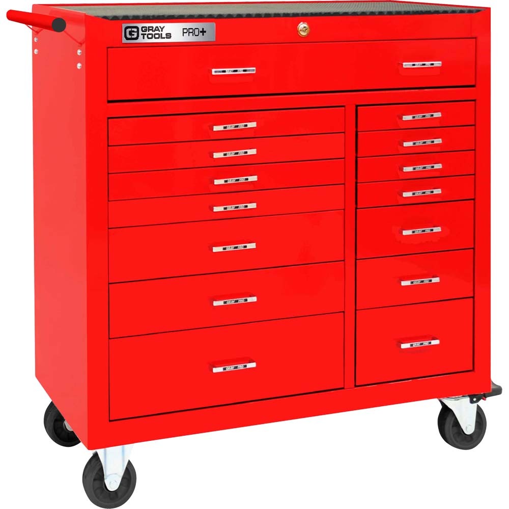PRO+ Series 42&#34; Roller Cabinet With 15 Drawers<span class=' ItemWarning' style='display:block;'>Item is usually in stock, but we&#39;ll be in touch if there&#39;s a problem<br /></span>