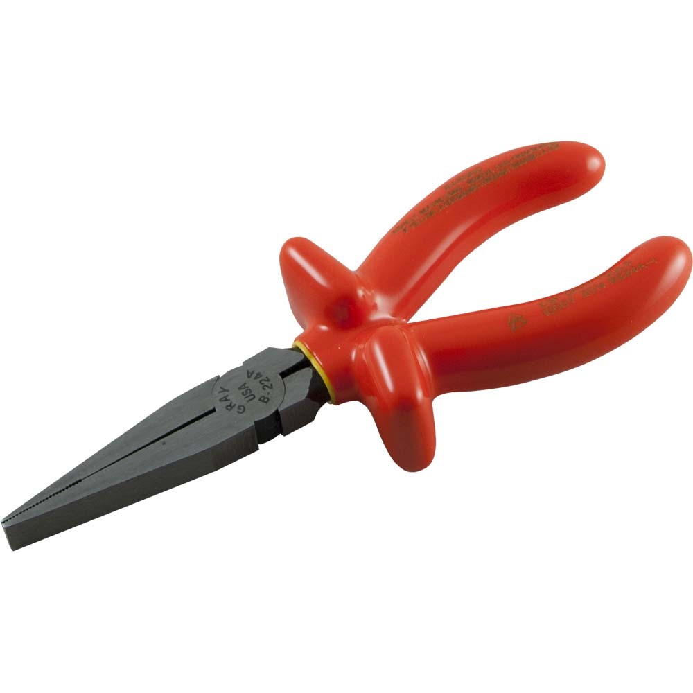 Flat Nose Plier, 6-1/2&#34; Long, 2&#34; Jaw, 1000V Insulated<span class=' ItemWarning' style='display:block;'>Item is usually in stock, but we&#39;ll be in touch if there&#39;s a problem<br /></span>