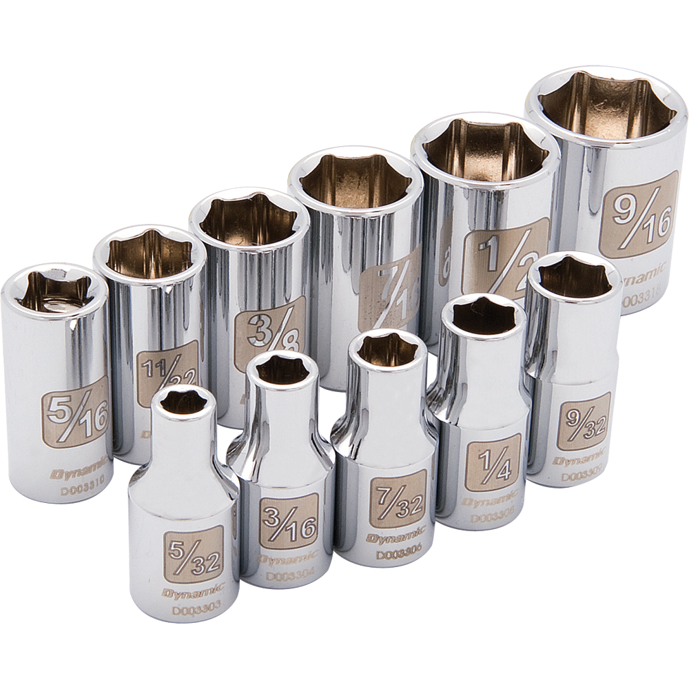 1/4&#34; Drive 11 Piece 6 Point, Standard SAE Socket Set, 5/32&#34; - 9/16&#34;<span class=' ItemWarning' style='display:block;'>Item is usually in stock, but we&#39;ll be in touch if there&#39;s a problem<br /></span>