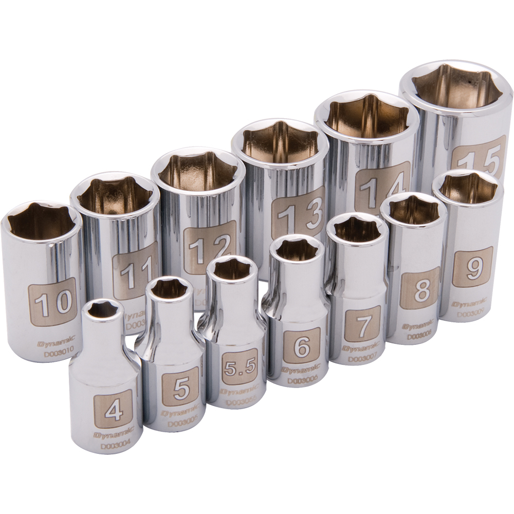 1/4&#34; Drive 13 Piece 6 Point, Standard Metric Socket Set, 4mm - 15mm<span class=' ItemWarning' style='display:block;'>Item is usually in stock, but we&#39;ll be in touch if there&#39;s a problem<br /></span>