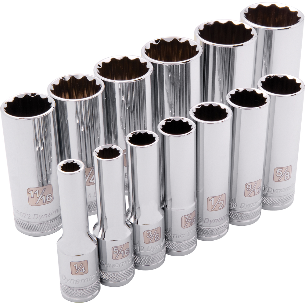 3/8&#34; Drive 13 Piece 12 Point, Deep SAE Socket Set, 1/4&#34; - 1&#34;<span class=' ItemWarning' style='display:block;'>Item is usually in stock, but we&#39;ll be in touch if there&#39;s a problem<br /></span>
