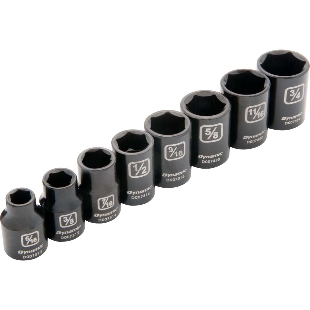 3/8&#34; Drive 8 Piece 6 Point SAE, Standard Impact Socket Set, 5/16&#34; - 3/4&#34;<span class=' ItemWarning' style='display:block;'>Item is usually in stock, but we&#39;ll be in touch if there&#39;s a problem<br /></span>