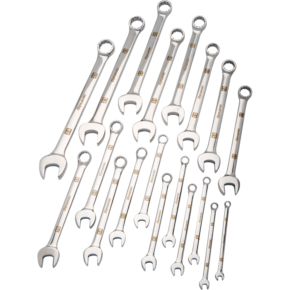 19 Piece Metric Combination Wrench Set, Mirror Chrome Finish, 6mm - 24mm<span class=' ItemWarning' style='display:block;'>Item is usually in stock, but we&#39;ll be in touch if there&#39;s a problem<br /></span>