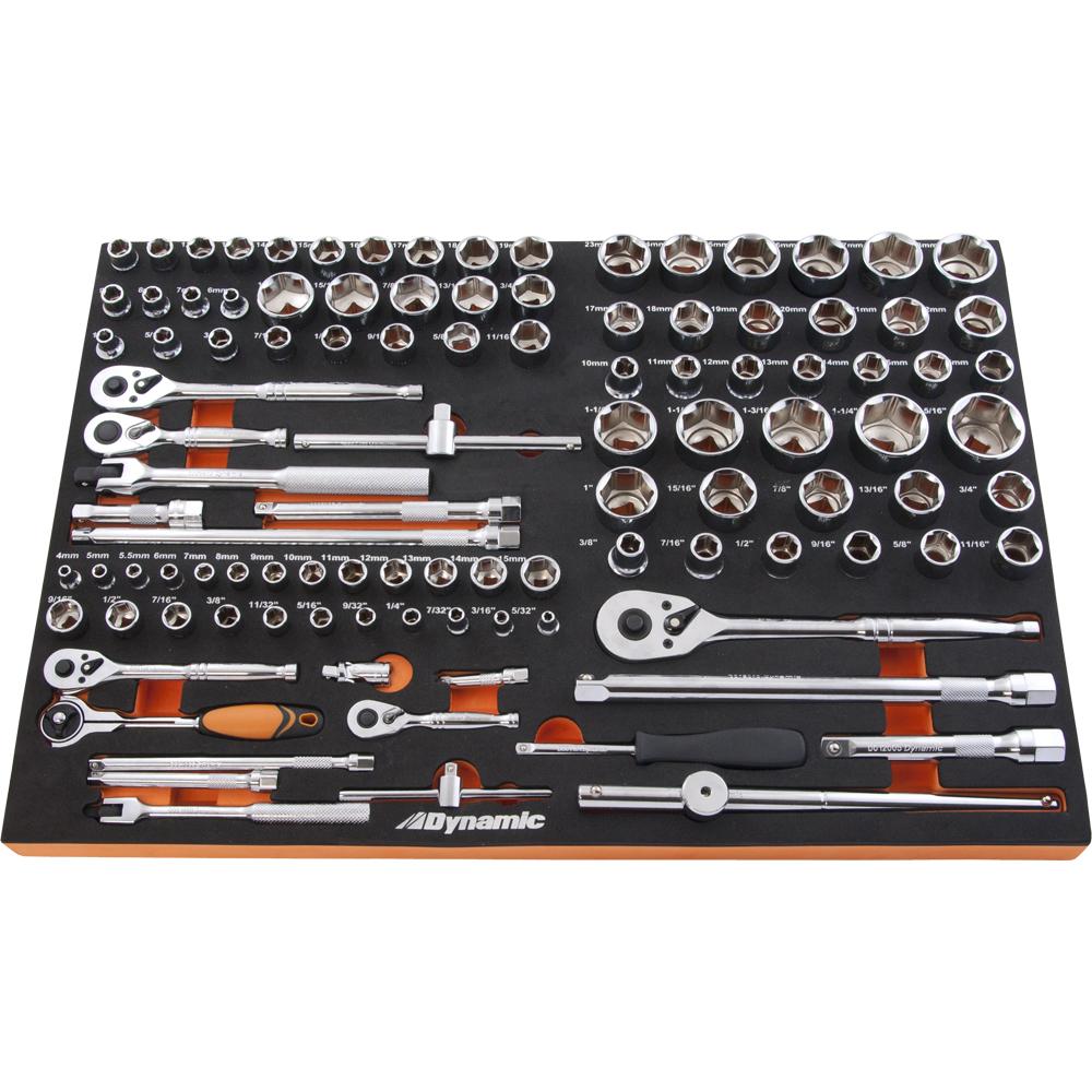 108 Piece 1/4”, 3/8”& 1/2” Drive Socket & Attachment Set With Foam Tool Organizer<span class=' ItemWarning' style='display:block;'>Item is usually in stock, but we&#39;ll be in touch if there&#39;s a problem<br /></span>