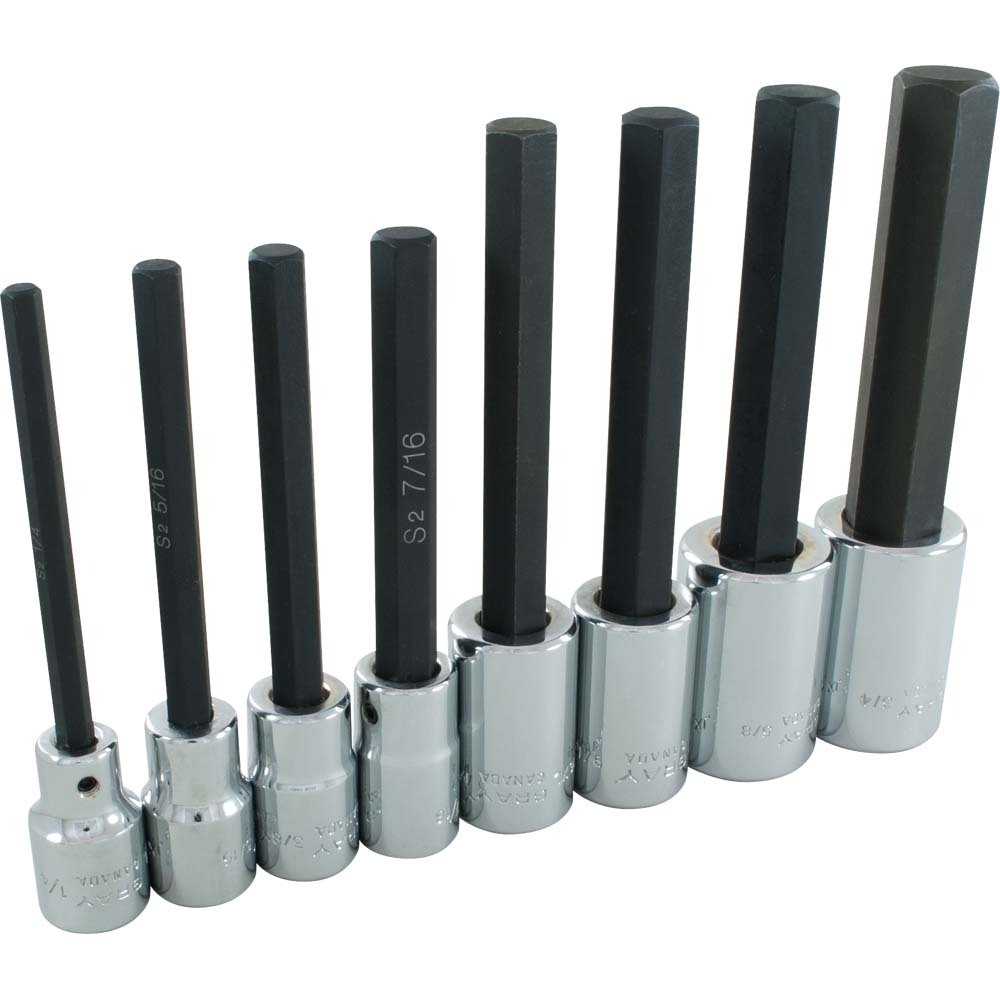 8 Piece 1/2&#34; Drive, Extra Long SAE Hex Head, Chrome Socket Set, 1/4&#34; - 3/4&#34;<span class=' ItemWarning' style='display:block;'>Item is usually in stock, but we&#39;ll be in touch if there&#39;s a problem<br /></span>