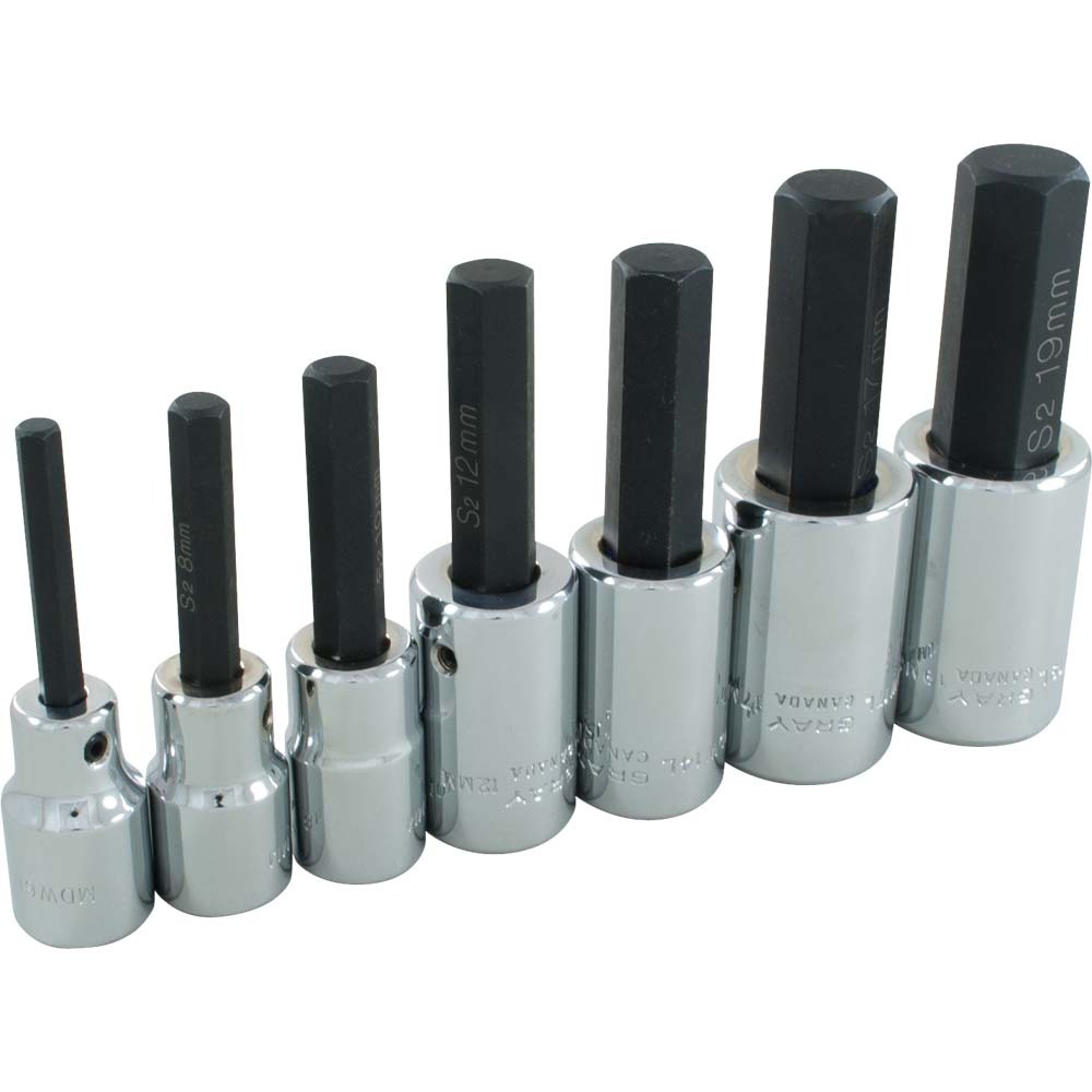 7 Piece 1/2&#34; Drive, Metric Hex Head, Chrome Socket Set, 6mm - 19mm<span class=' ItemWarning' style='display:block;'>Item is usually in stock, but we&#39;ll be in touch if there&#39;s a problem<br /></span>