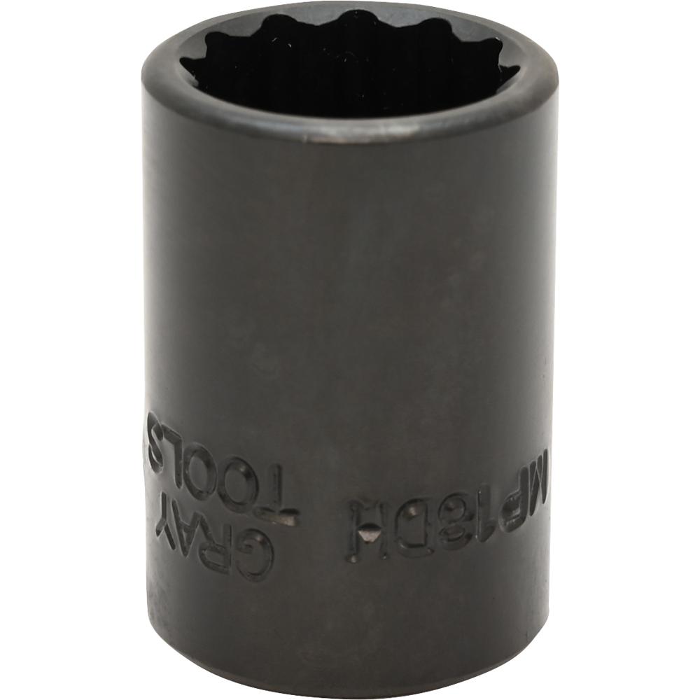 18mm X 1/2&#34; Drive, 12 Point Standard Length, Impact Socket<span class=' ItemWarning' style='display:block;'>Item is usually in stock, but we&#39;ll be in touch if there&#39;s a problem<br /></span>