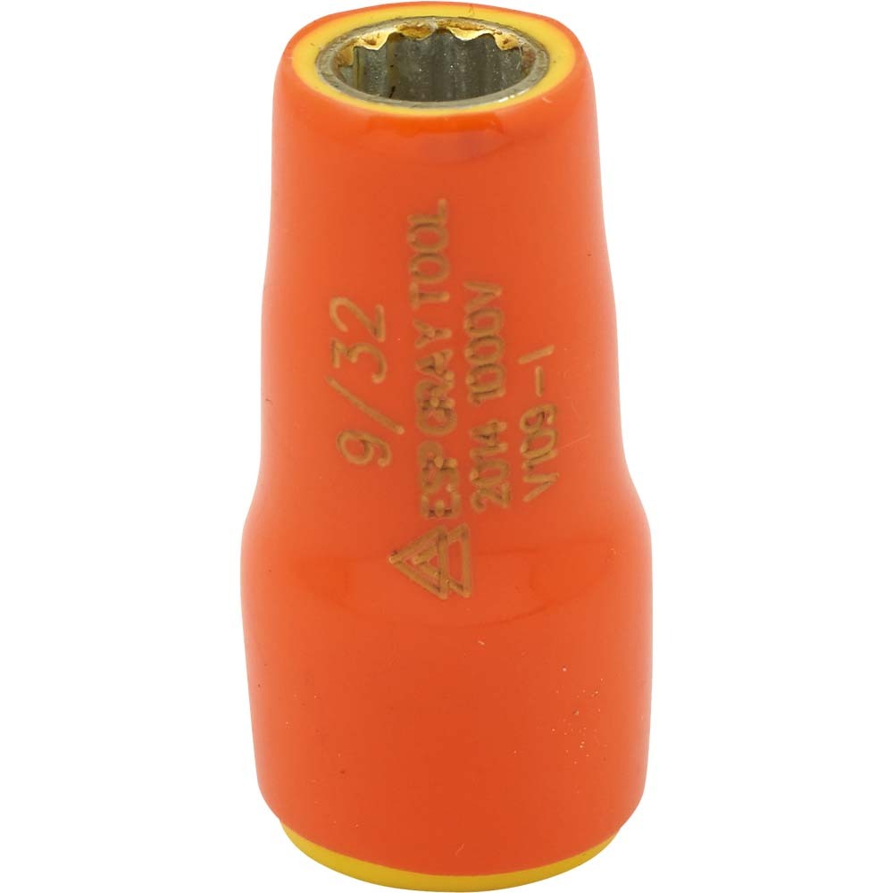 9/32&#34; X 1/4&#34; Drive 12 Point, Standard Length Socket, 1000V Insulated<span class=' ItemWarning' style='display:block;'>Item is usually in stock, but we&#39;ll be in touch if there&#39;s a problem<br /></span>