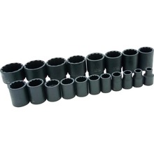 Gray Tools 35068 - 19 Piece 1/2" Drive 12 Point SAE, Standard Impact Socket Set, 3/8" - 1-1/2"