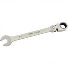 Gray Tools 520124 - 3/4" Combination Flex Head Ratcheting Wrench, Stainless Steel Finish