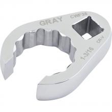Gray Tools CWF38 - 1/2" Drive, 1-3/16" Flare Nut Crow Foot Wrench, Chrome Finish