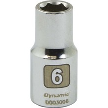 Gray Tools D003006 - 1/4" Drive 6 Point Metric, 6mm Standard Length, Chrome Finish Socket