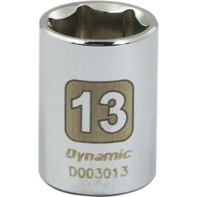 Gray Tools D003013 - 1/4" Drive 6 Point Metric, 13mm Standard Length, Chrome Finish Socket