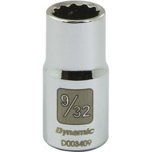 Gray Tools D003409 - 1/4" Drive 12 Point SAE, 9/32" Standard Length, Chrome Finish Socket