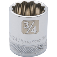 Gray Tools D009424 - 3/8" Drive 12 Point SAE, 3/4" Standard Length, Chrome Finish Socket