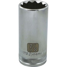 Gray Tools D009628 - 3/8" Drive 12 Point SAE, 7/8" Deep Length, Chrome Finish Socket