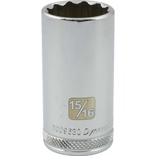 Gray Tools D009630 - 3/8" Drive 12 Point SAE, 15/16" Deep Length, Chrome Finish Socket
