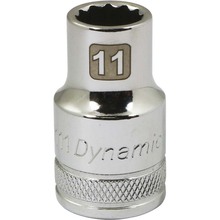 Gray Tools D015111 - 1/2" Drive 12 Point Metric, 11mm Standard Length, Chrome Finish Socket