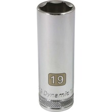 Gray Tools D016219 - 1/2" Drive 6 Point Metric, 19mm Deep Length, Chrome Finish Socket