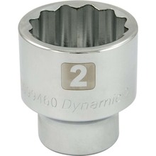 Gray Tools D099460 - 2" X 1" Drive, 12 Point Standard Length, Chrome Socket