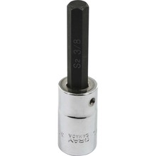 Gray Tools DW12L - 3/8" X 1/2" Drive, Standard Length Hex Head, Chrome Finish Socket