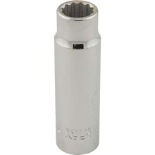 Gray Tools LT14 - 7/16" X 3/8" Drive, 12 Point Deep Length, Chrome Finish Socket