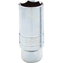 Gray Tools LT26R - 3/8" Drive, 13/16" Spark Plug Socket, Chrome Finish