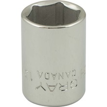 Gray Tools MT13H - 13mm X 3/8" Drive, 6 Point Standard Length, Chrome Finish Socket