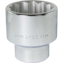 Gray Tools MX60 - 60mm X 1" Drive, 12 Point Regular Length, Chrome Finish Socket