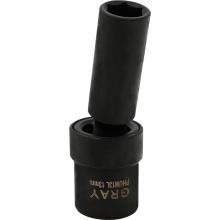 Gray Tools PHUM13L - 13mm X 1/2" Drive, 6 Point Deep Length, Universal Joint Socket, Black Impact