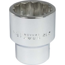 Gray Tools X52 - 1-5/8" X 1" Drive 12 Point, Standard Length, Chrome Finish Socket