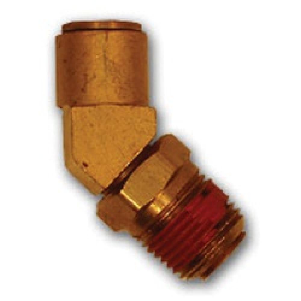 ELBOW 45 DEG 1/4IN PUSH-IN 1/4IN BRS<span class=' ItemWarning' style='display:block;'>Item is usually in stock, but we&#39;ll be in touch if there&#39;s a problem<br /></span>