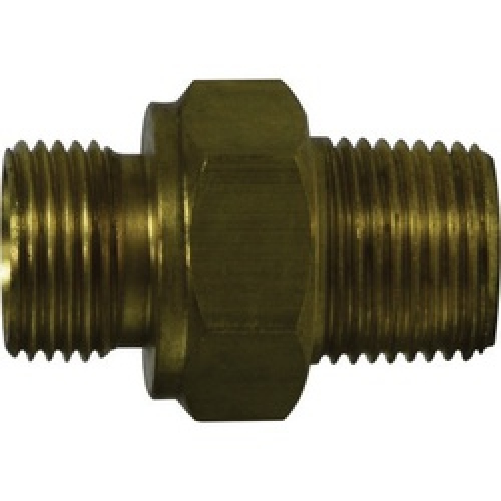 NIPPLE HEX 3/8IN MALE BSPP 1/4IN MNPT<span class=' ItemWarning' style='display:block;'>Item is usually in stock, but we&#39;ll be in touch if there&#39;s a problem<br /></span>