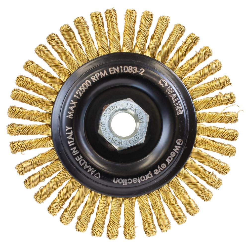 WALTER 5X1/4X5/8-11 BRASS KNOT BRUSH<span class=' ItemWarning' style='display:block;'>Item is usually in stock, but we&#39;ll be in touch if there&#39;s a problem<br /></span>