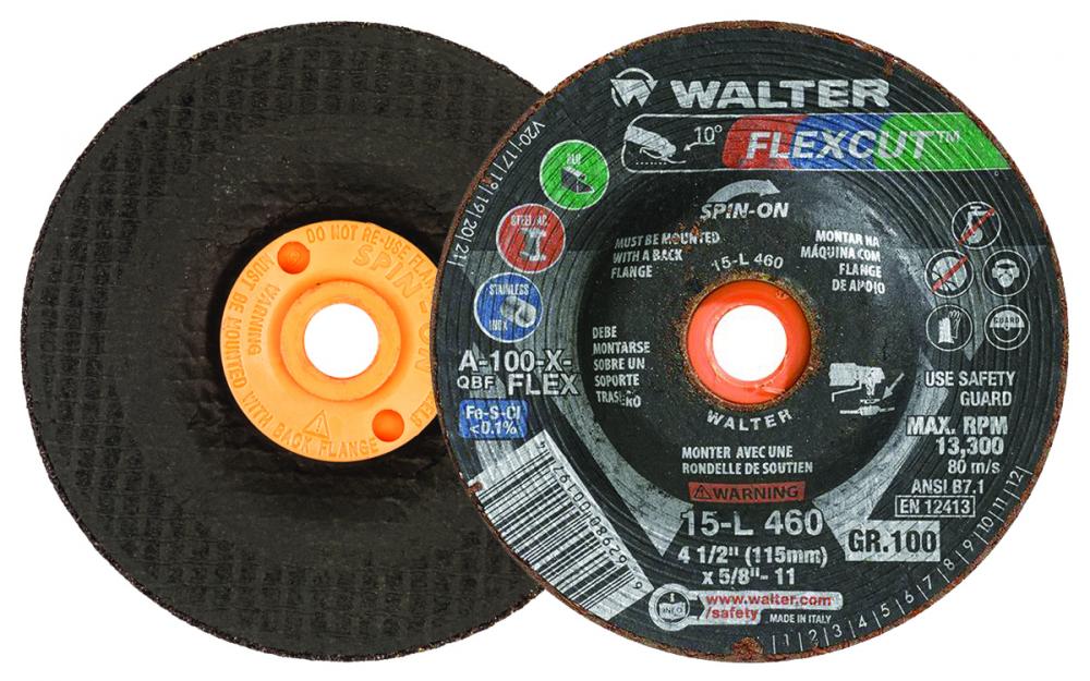 4-1/2&#34; GR100 FLEXCUTSPIN-ON<span class=' ItemWarning' style='display:block;'>Item is usually in stock, but we&#39;ll be in touch if there&#39;s a problem<br /></span>