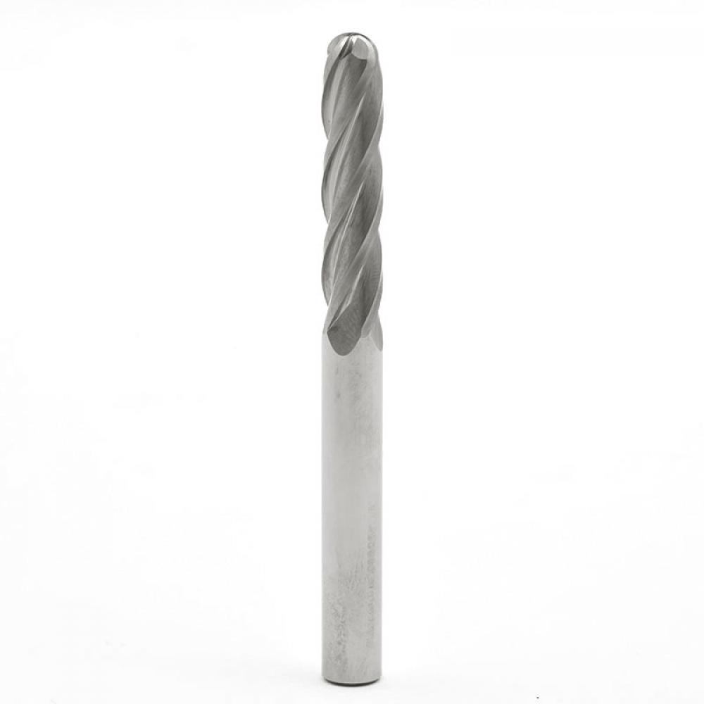 1/8 X 1/8 4 FLUTE BALL END EXTRA LONG SERIES SOLID CARBIDE END MILL<span class=' ItemWarning' style='display:block;'>Item is usually in stock, but we&#39;ll be in touch if there&#39;s a problem<br /></span>
