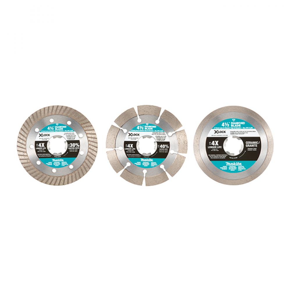 4-1/2&#34; X-Lock Diamond Blade Assortment 3/Pk<span class=' ItemWarning' style='display:block;'>Item is usually in stock, but we&#39;ll be in touch if there&#39;s a problem<br /></span>
