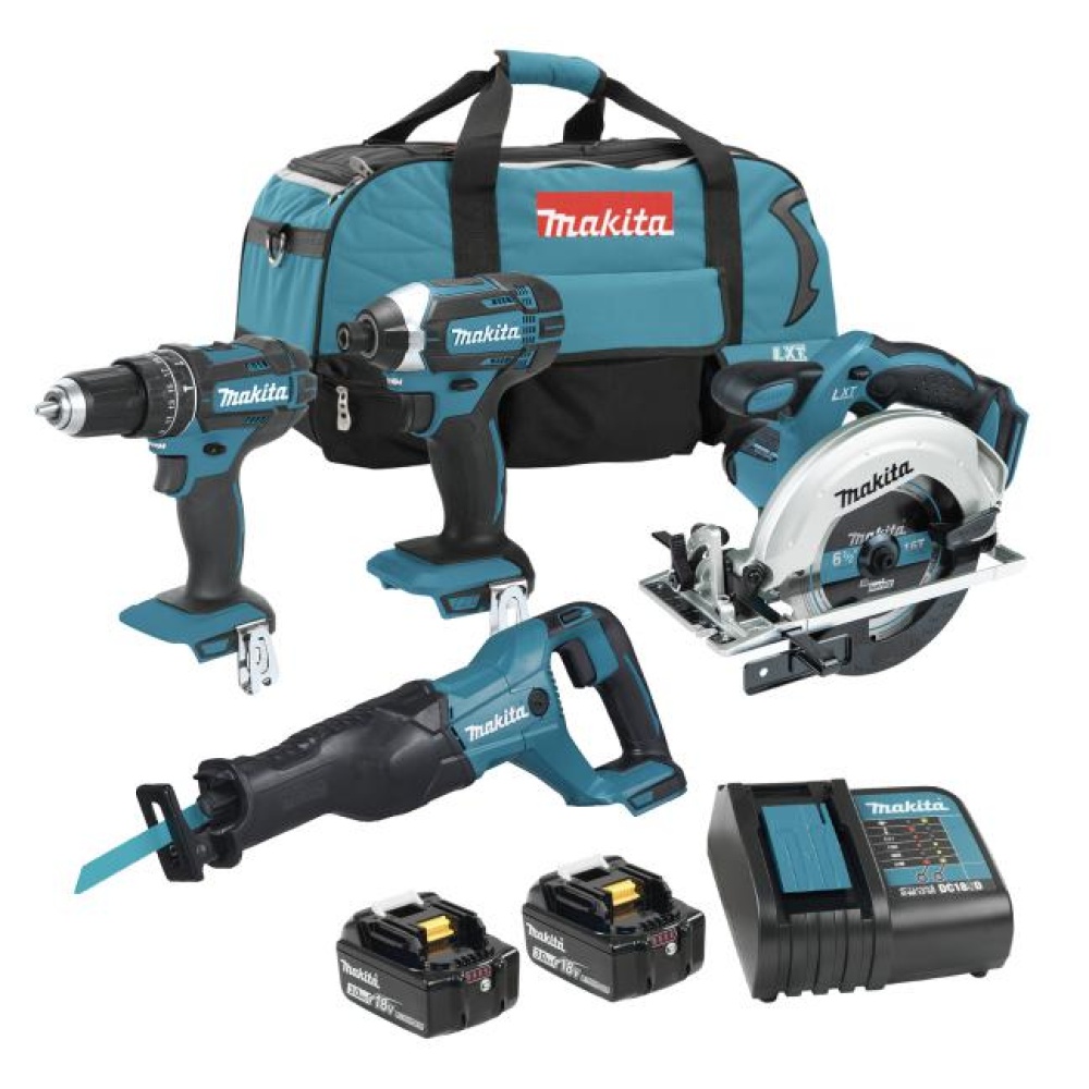 18V LXT 4 Tool Combo Kit, 3.0Ah x2<span class=' ItemWarning' style='display:block;'>Item is usually in stock, but we&#39;ll be in touch if there&#39;s a problem<br /></span>