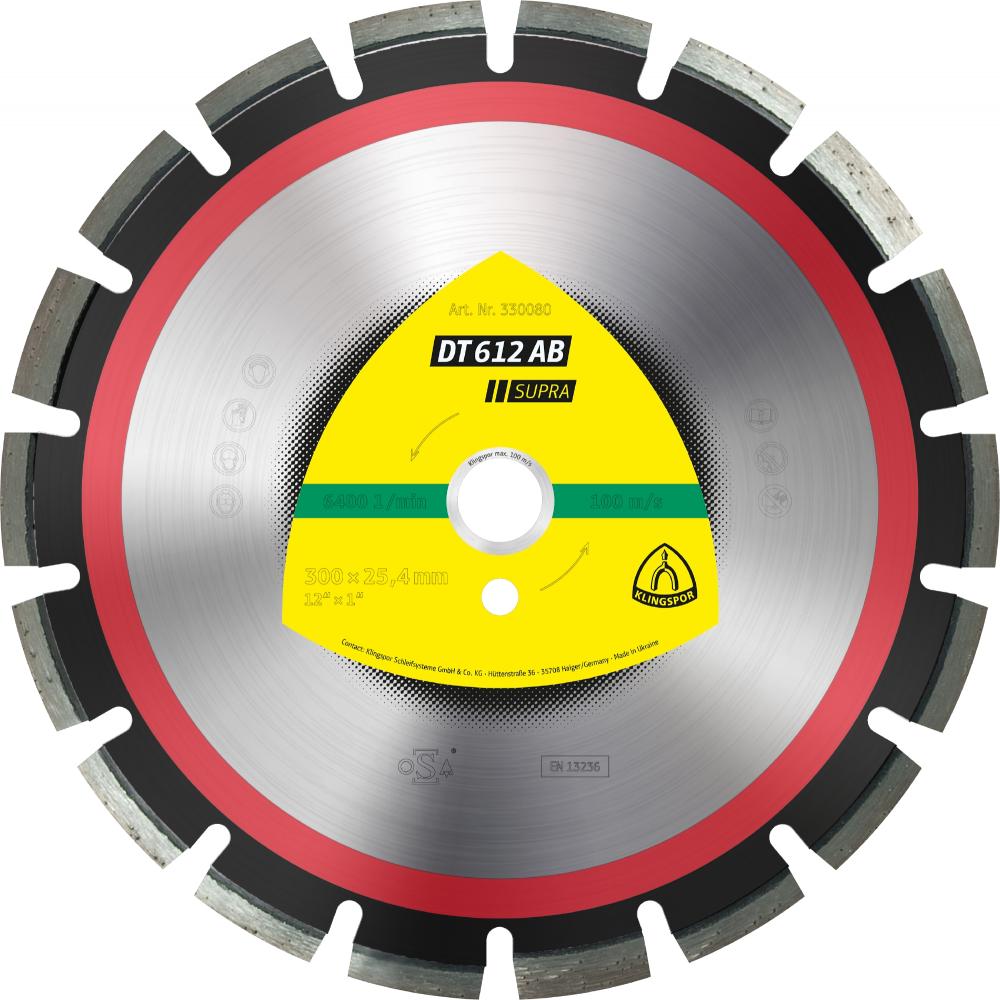 DT 612 AB diamond cutting blades, 18 x 9/64 x 1 Inch 28 segments 40 x 3,7 x 10 mm, wide gullet<span class=' ItemWarning' style='display:block;'>Item is usually in stock, but we&#39;ll be in touch if there&#39;s a problem<br /></span>