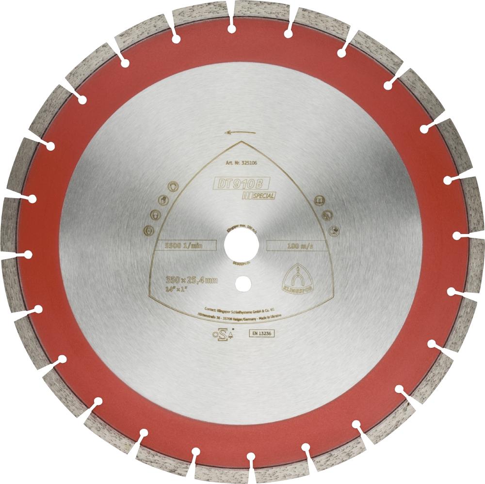 DT 910 B diamond cutting blades, 16 x 9/64 x 1 Inch 28 segments 40 x 3,6 x 11 mm, narrow gullet<span class=' ItemWarning' style='display:block;'>Item is usually in stock, but we&#39;ll be in touch if there&#39;s a problem<br /></span>