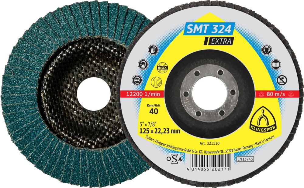 SMT 324 abrasive mop discs, 4-1/2 x 7/8 Inch grain 80 flat<span class=' ItemWarning' style='display:block;'>Item is usually in stock, but we&#39;ll be in touch if there&#39;s a problem<br /></span>