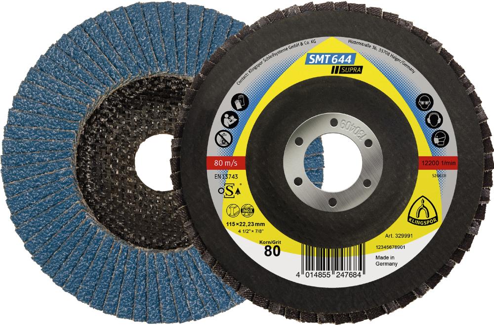 SMT 644 abrasive mop discs, 5 x 7/8 Inch grain 80 flat<span class=' ItemWarning' style='display:block;'>Item is usually in stock, but we&#39;ll be in touch if there&#39;s a problem<br /></span>