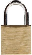 Dynaline 2251525 - Brass Padlock 25x14mm - KD Hardened Steel Shackle - 1/pkg