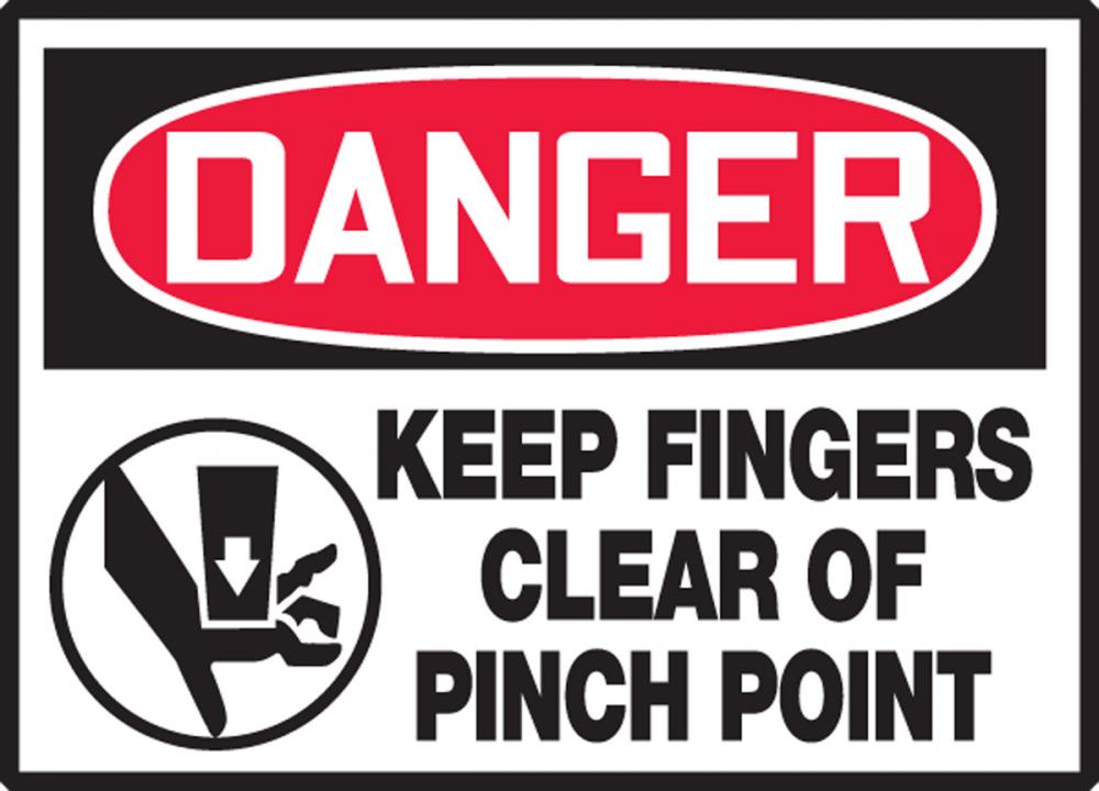 Safety Label, DANGER KEEP FINGERS CLEAR OF PINCH POINT, 3 1/2&#34; x 5&#34;, Dura-Vinylâ„¢<span class=' ItemWarning' style='display:block;'>Item is usually in stock, but we&#39;ll be in touch if there&#39;s a problem<br /></span>